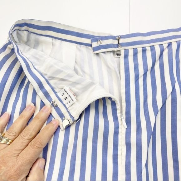 Vintage Bill Blass Blue and White Stripe Pencil Skirt Size 8 Made in USA - Picture 4 of 11